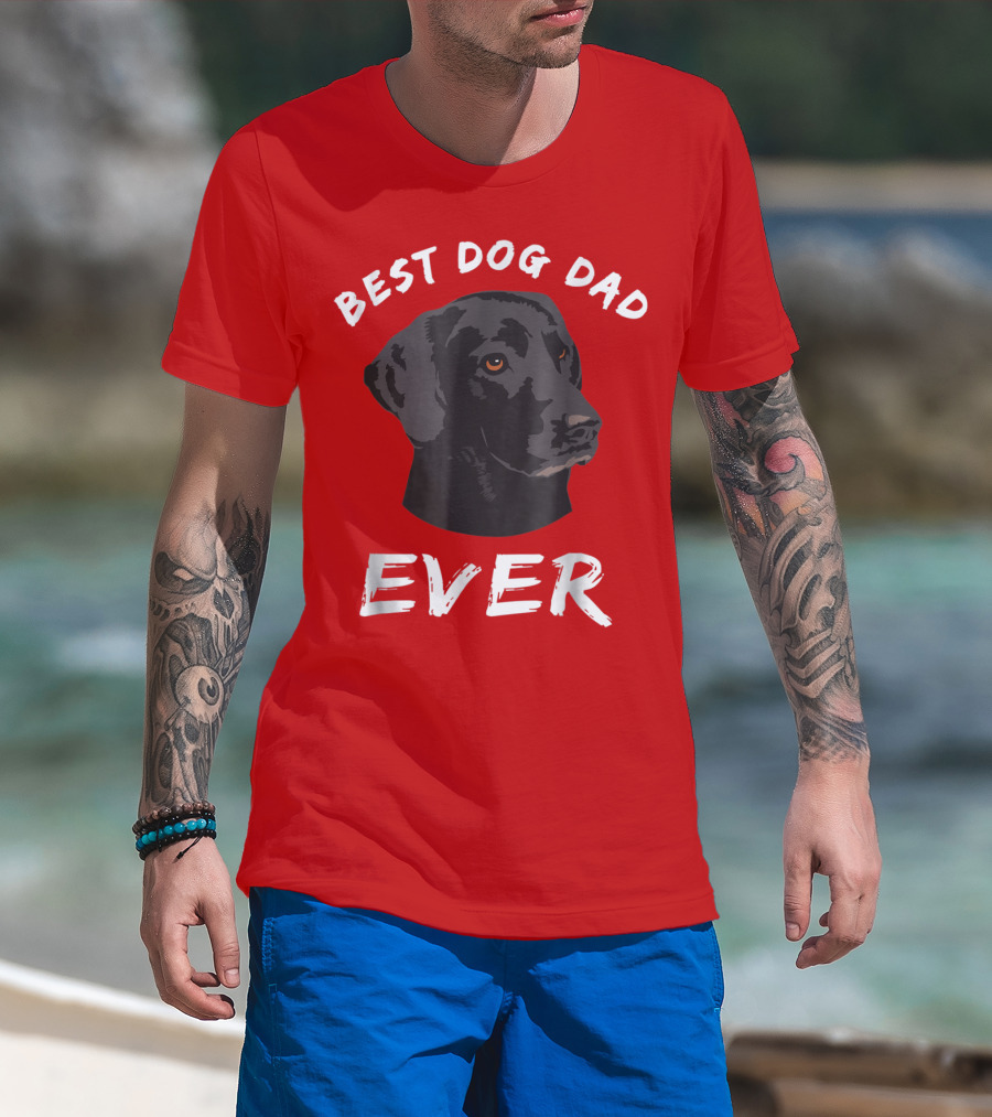 Best Dog Dad Ever Black Lab Retriever T-Shirt