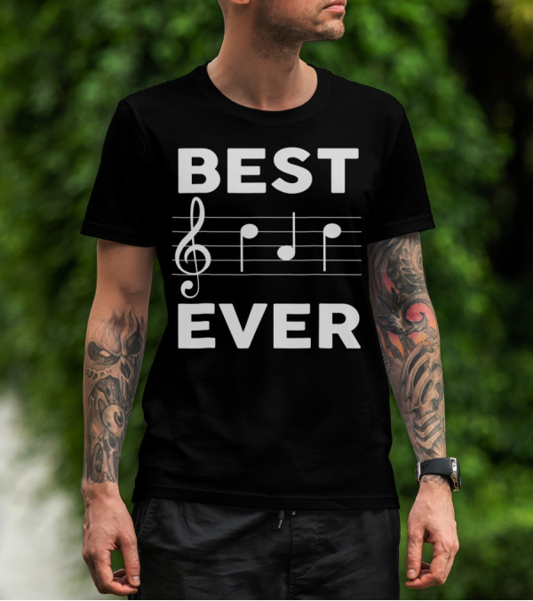 Best Music Dad Ever Best Ever Musician Piano Guitar Player T-Shirt