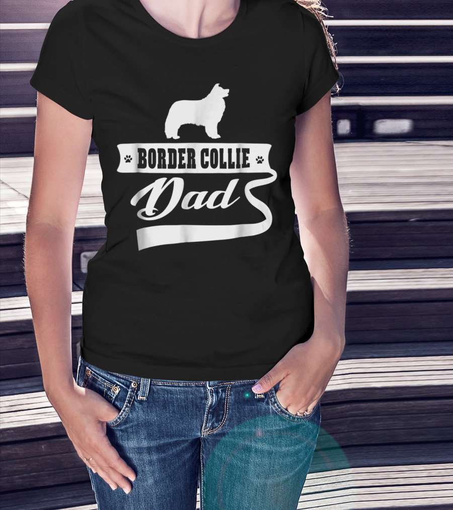 Border Collie Dad Dog Mens Animal Dogs T-Shirt