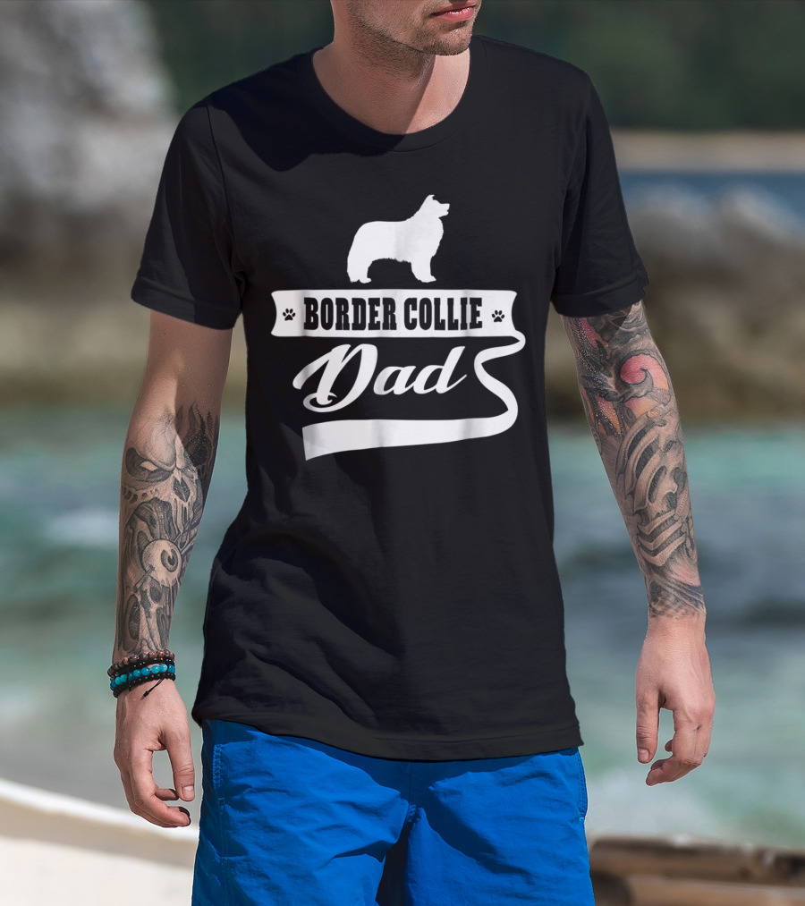Border Collie Dad Dog Mens Animal Dogs T-Shirt