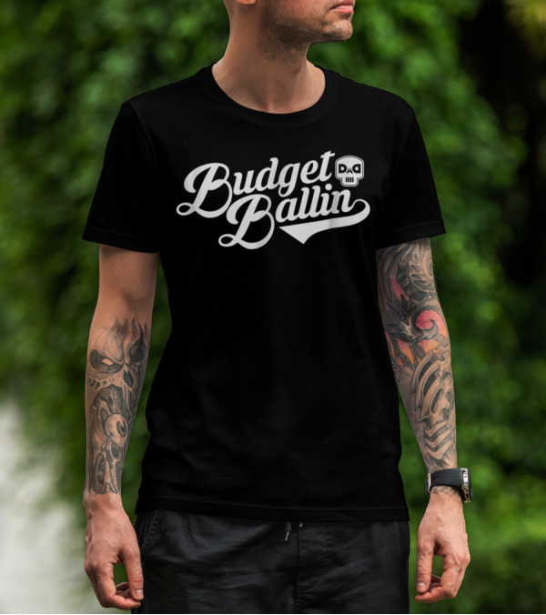 Budget Ballin DAD White Rap Merch Skull T-Shirt