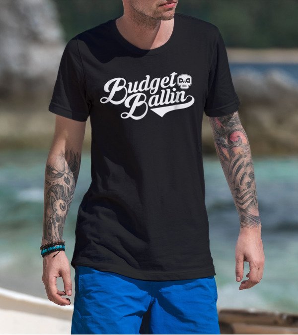 Budget Ballin DAD White Rap Merch Skull T-Shirt