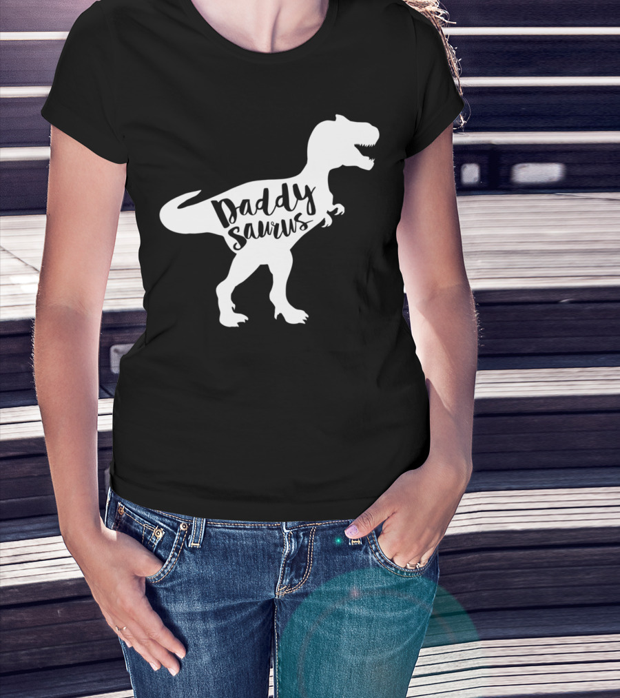 Daddysaurus Funny Dinosaur Dad Rex65 T-Rex T-Shirt