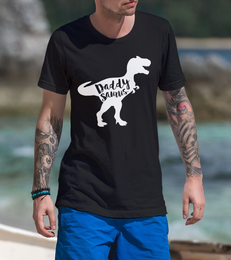 Daddysaurus Funny Dinosaur Dad Rex65 T-Rex T-Shirt