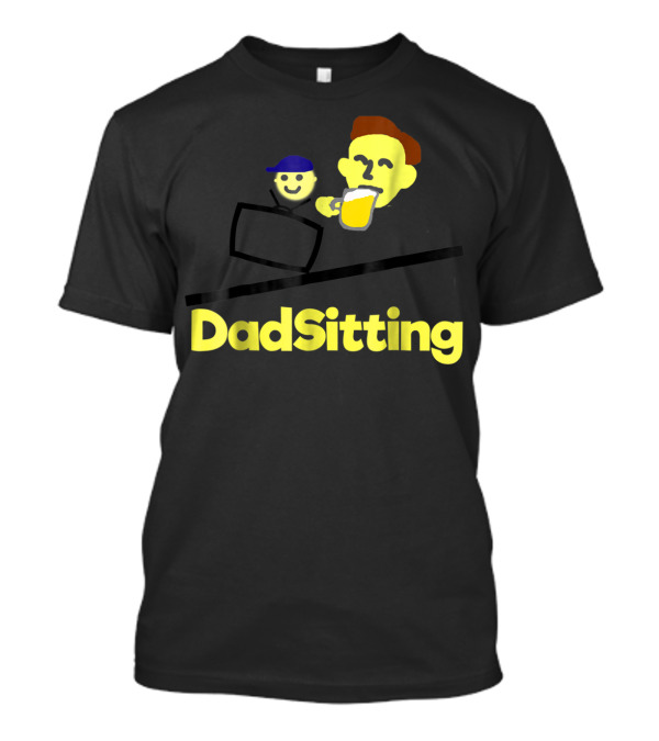 DadSitting Dad Happy Humor With TV And Beer T-Shirt
