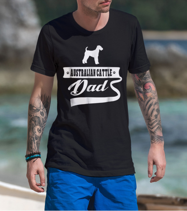 Australian Cattle Dad Dog Mens Animal Dogs T-Shirt