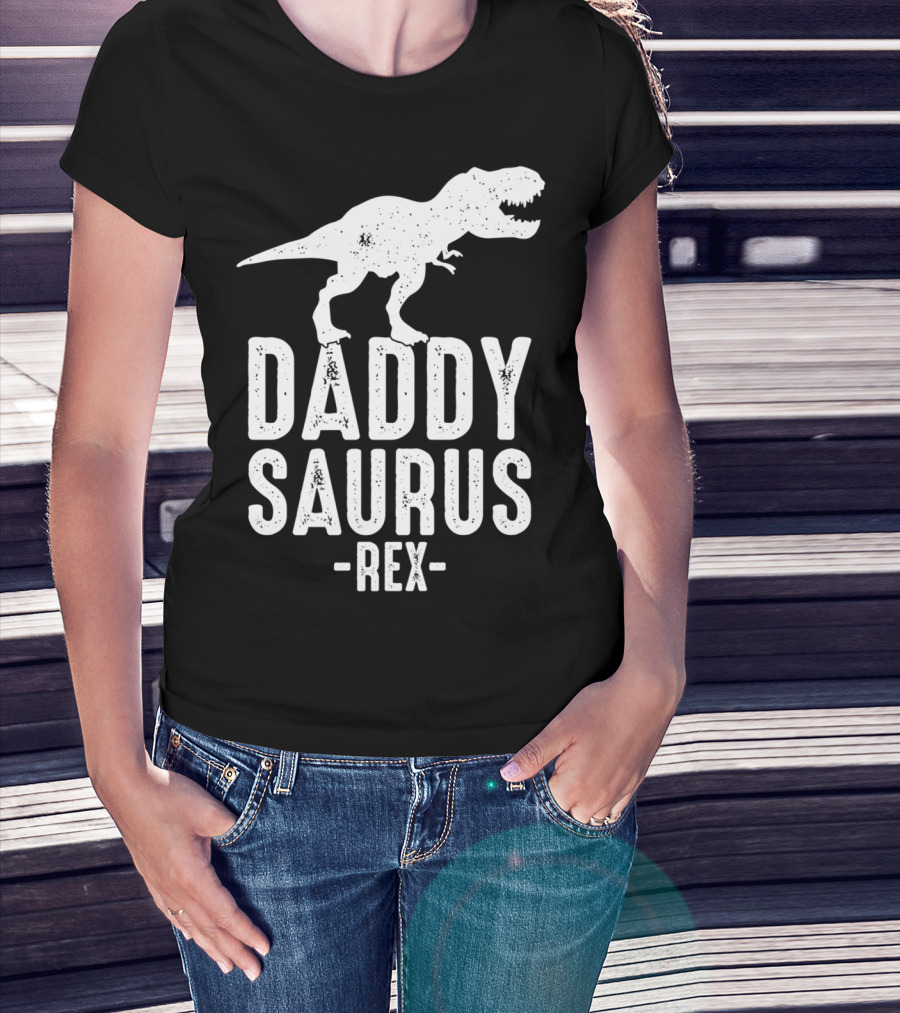 Daddysaurus Rex Daddy Dinosaur Pun T-Shirt