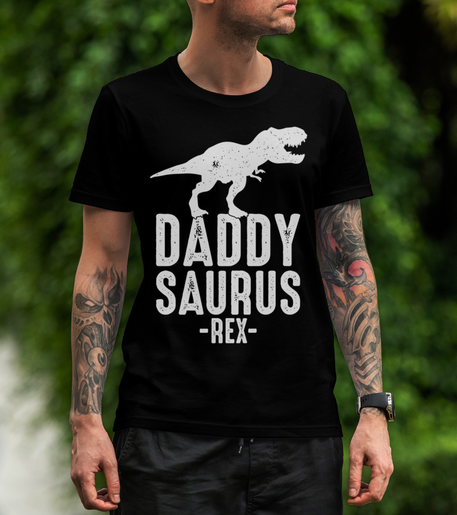 Daddysaurus Rex Daddy Dinosaur Pun T-Shirt