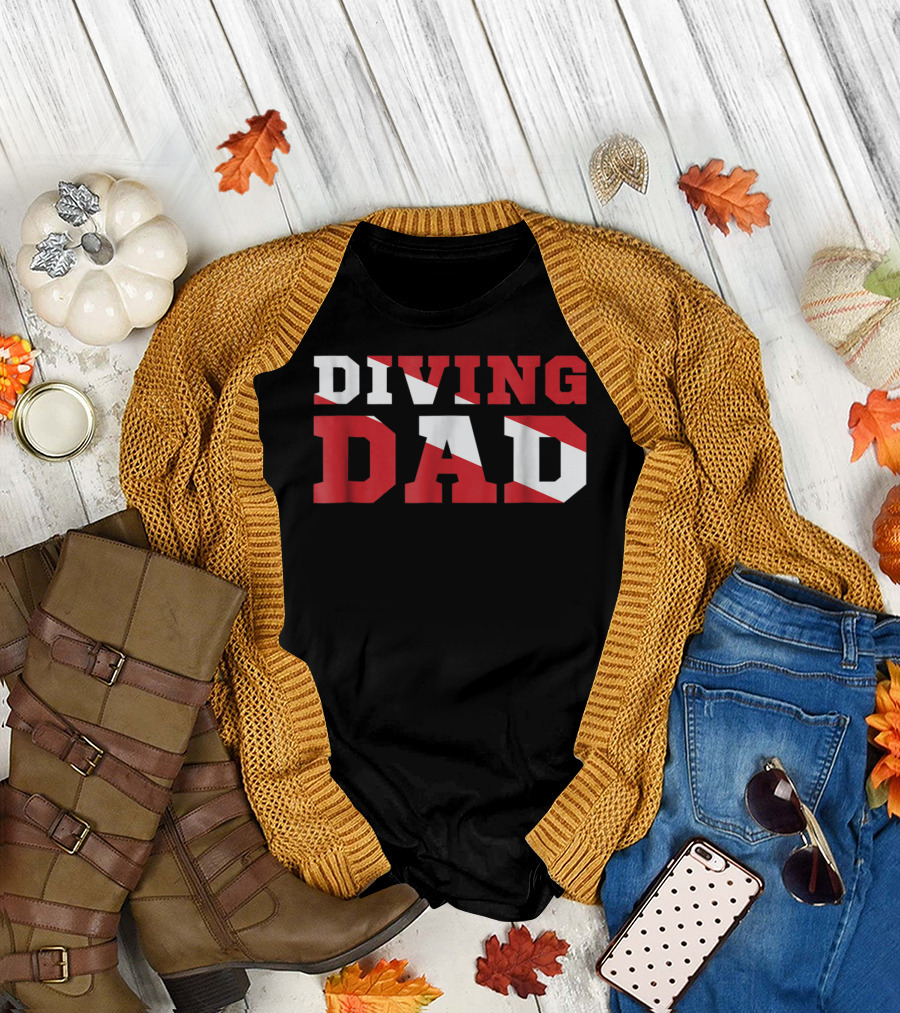 Diving Dad Scuba Flag T-Shirt