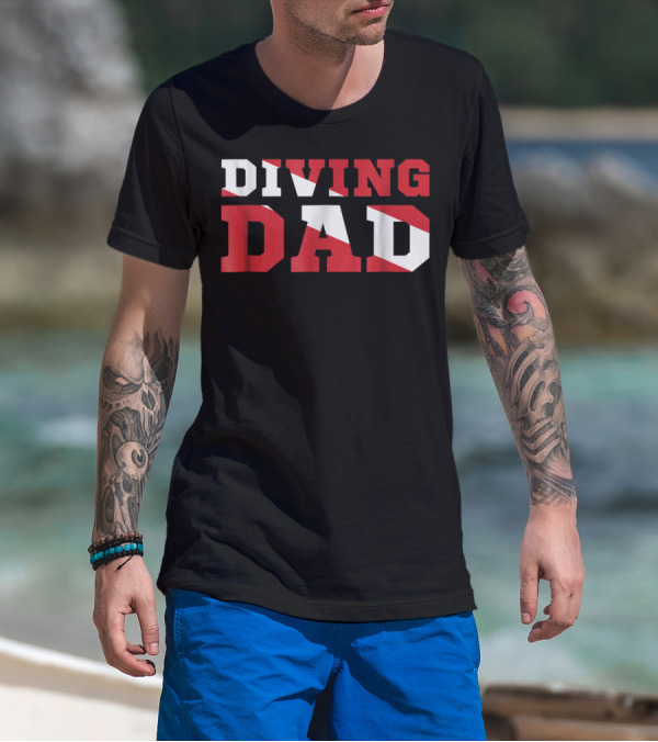 Diving Dad Scuba Flag T-Shirt