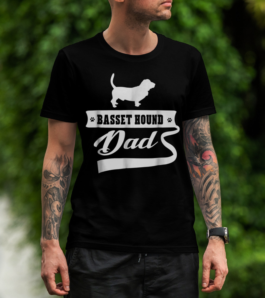 Basset Hound Dad Dog Mens Animal Dogs T-Shirt