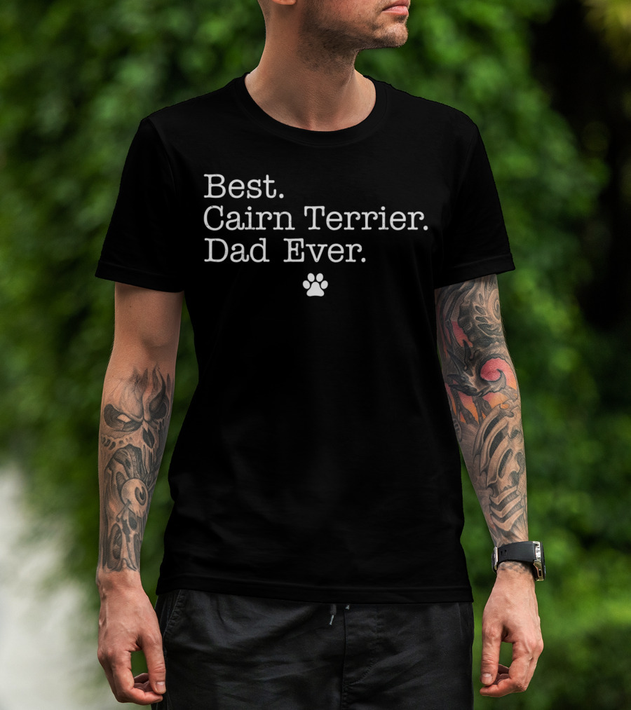 Best Cairn Terrier Dad Ever Paw Prints T-Shirt
