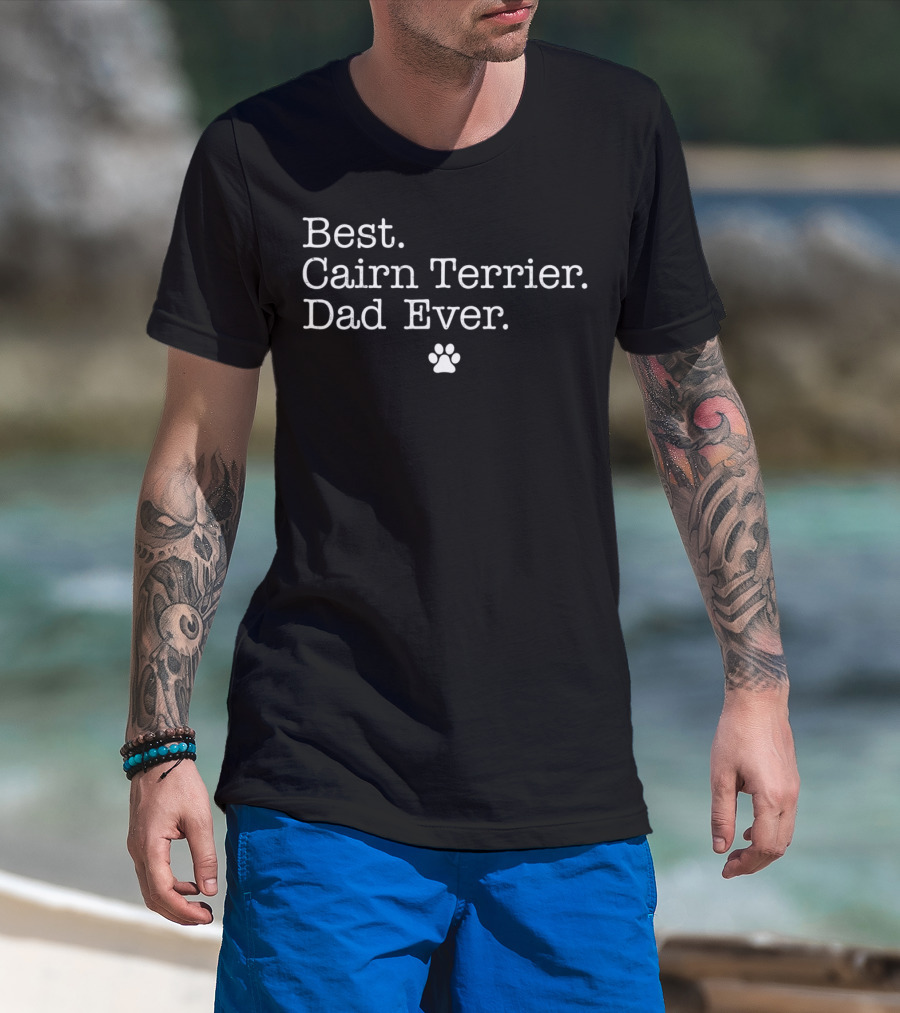 Best Cairn Terrier Dad Ever Paw Prints T-Shirt