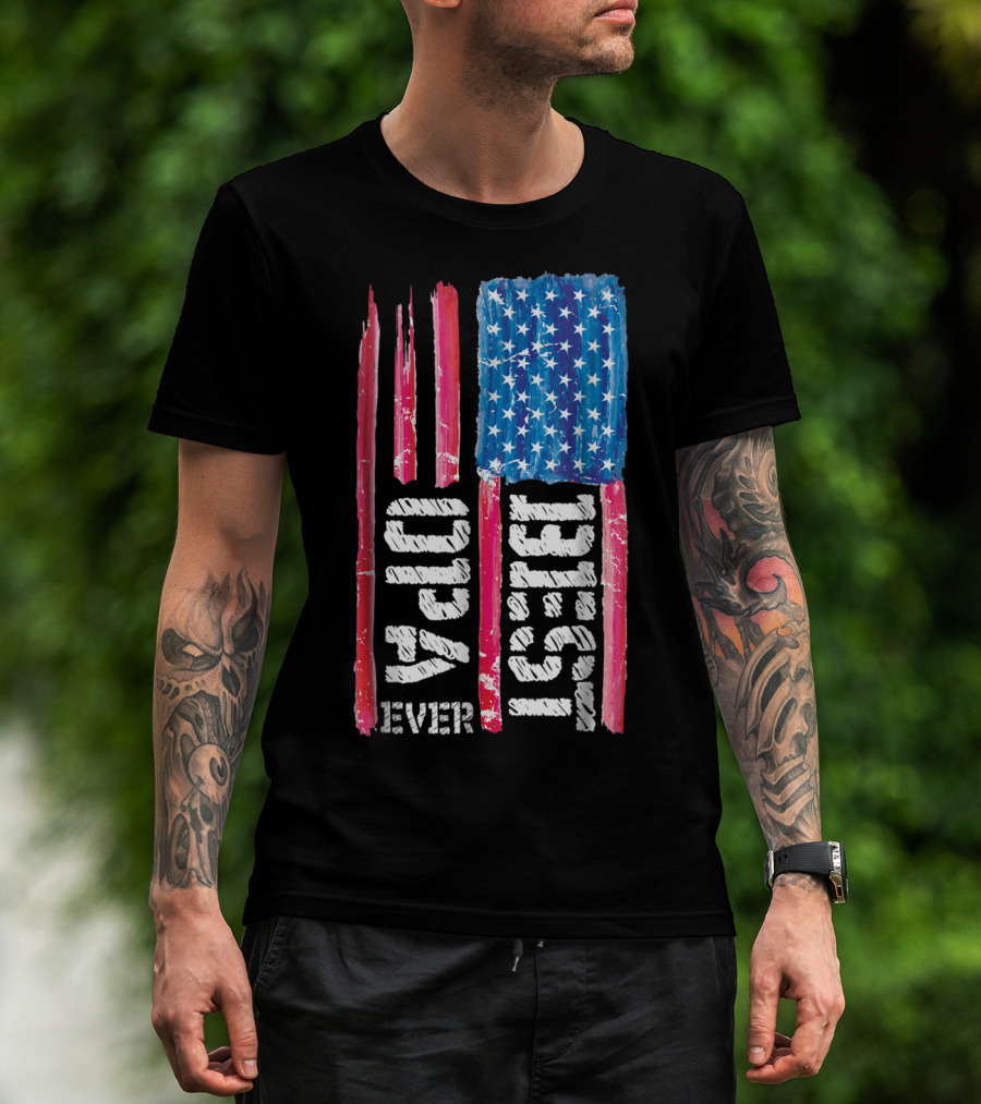 Best Opa Ever Patriotic Distressed American Flag T-Shirt