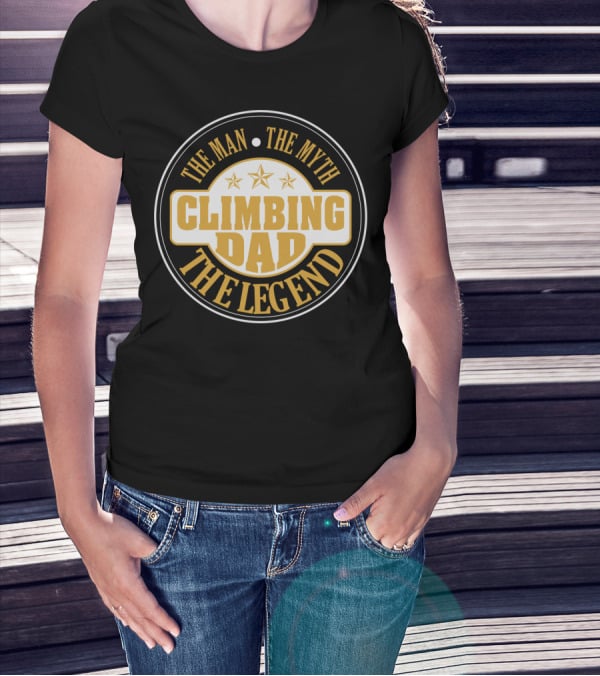 Climbing Dad The Man The Myth The Legend S37 Stars T-Shirt
