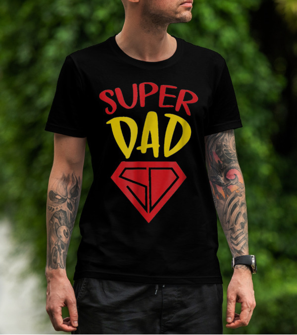 Fathers Day Super Dad SD Symbol A Dads Life Matters T-Shirt