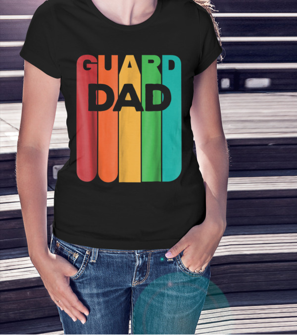 Color Guard Dad Rainbow Stripes T-Shirt