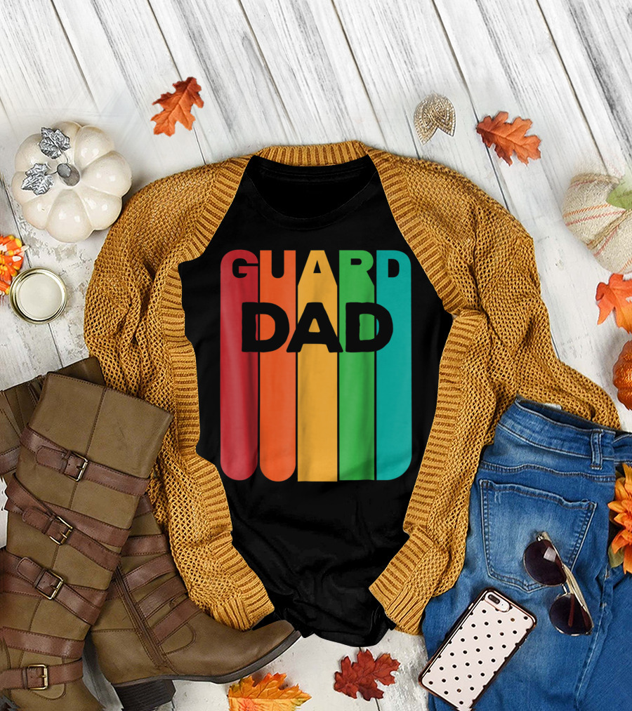Color Guard Dad Rainbow Stripes T-Shirt