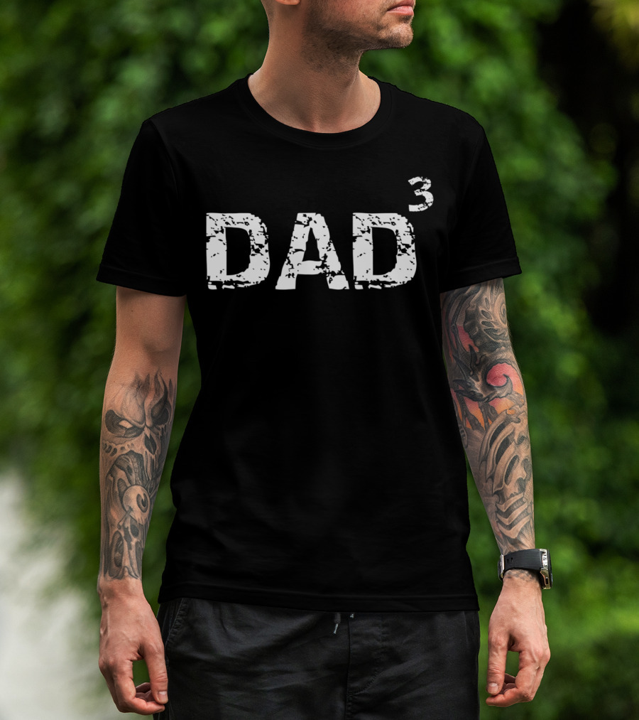 Dad To The 3rd Power Funny Pregnancy Announcement51 T-Shirt