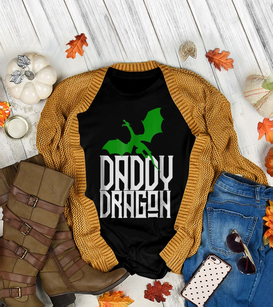 Daddy Dragon Green Matching Family Dad Father75 T-Shirt