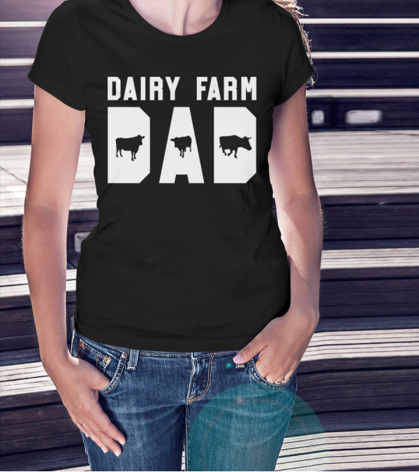 Dairy Farm Dad Funny Mens Cow Black12 T-Shirt