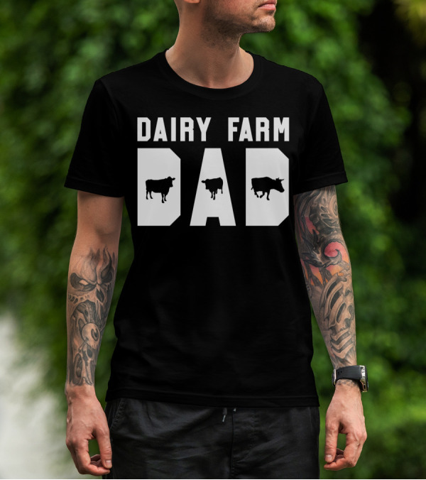 Dairy Farm Dad Funny Mens Cow Black12 T-Shirt