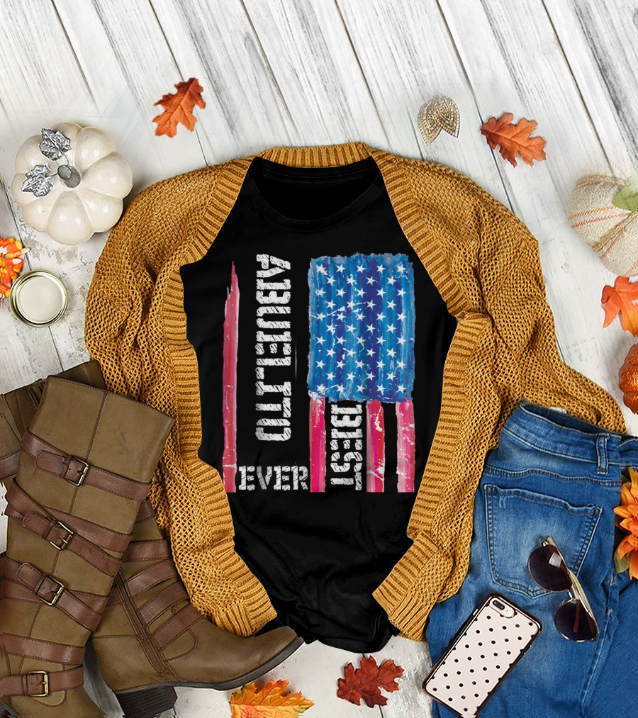 Best Abuelito Ever Distressed American Flag T-Shirt