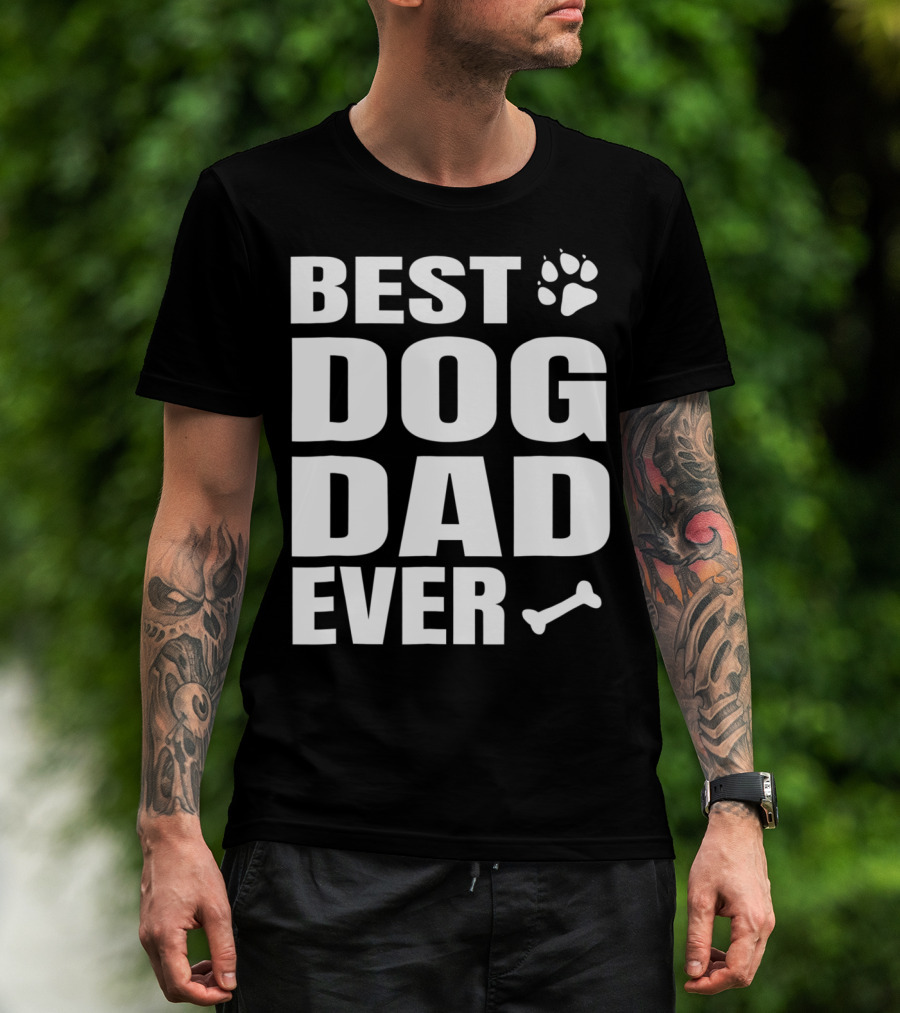 Best Dog Dad Ever Paw Bone Distressed Idea61 T-Shirt