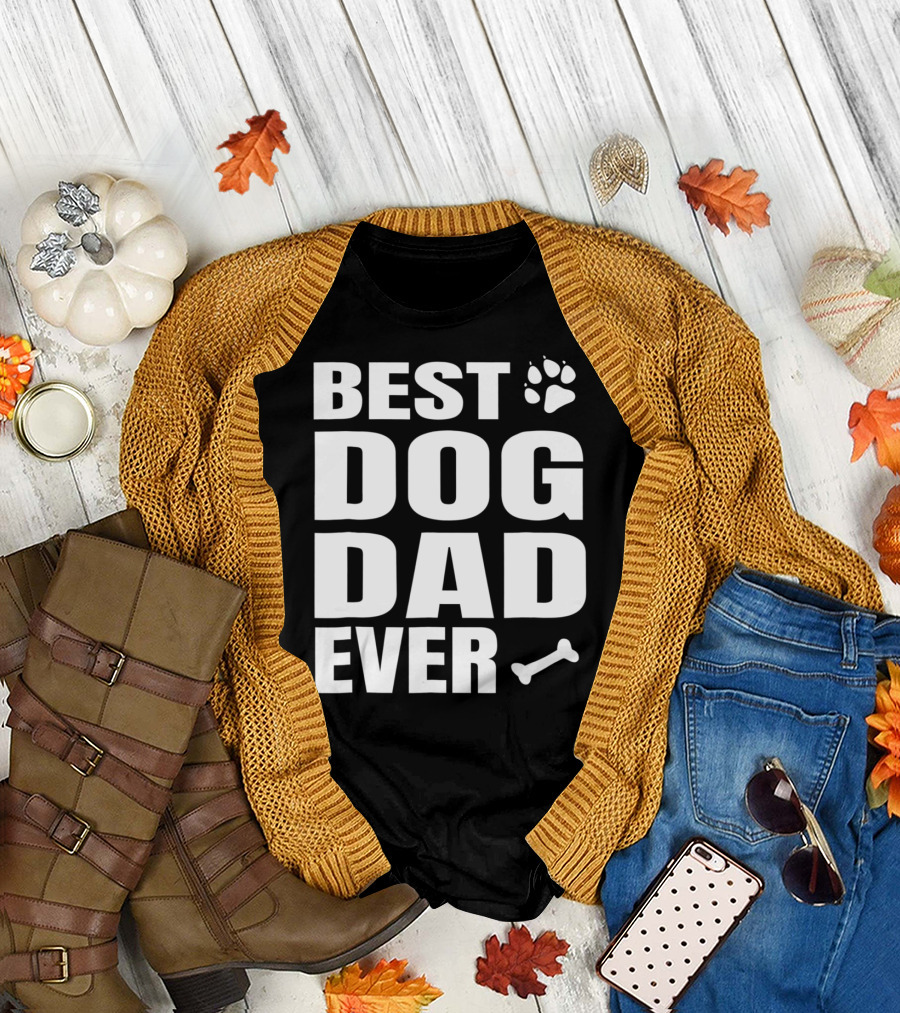 Best Dog Dad Ever Paw Bone Distressed Idea61 T-Shirt