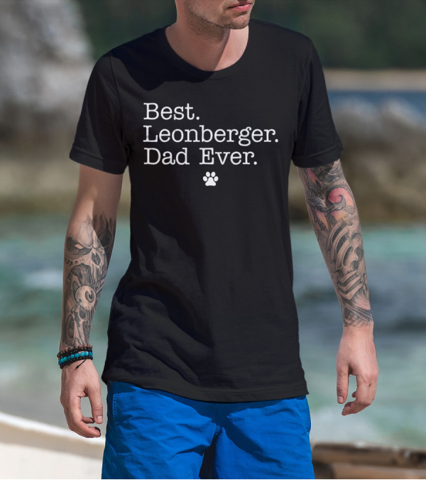 Best Leonberger Dad Ever Paw Prints T-Shirt