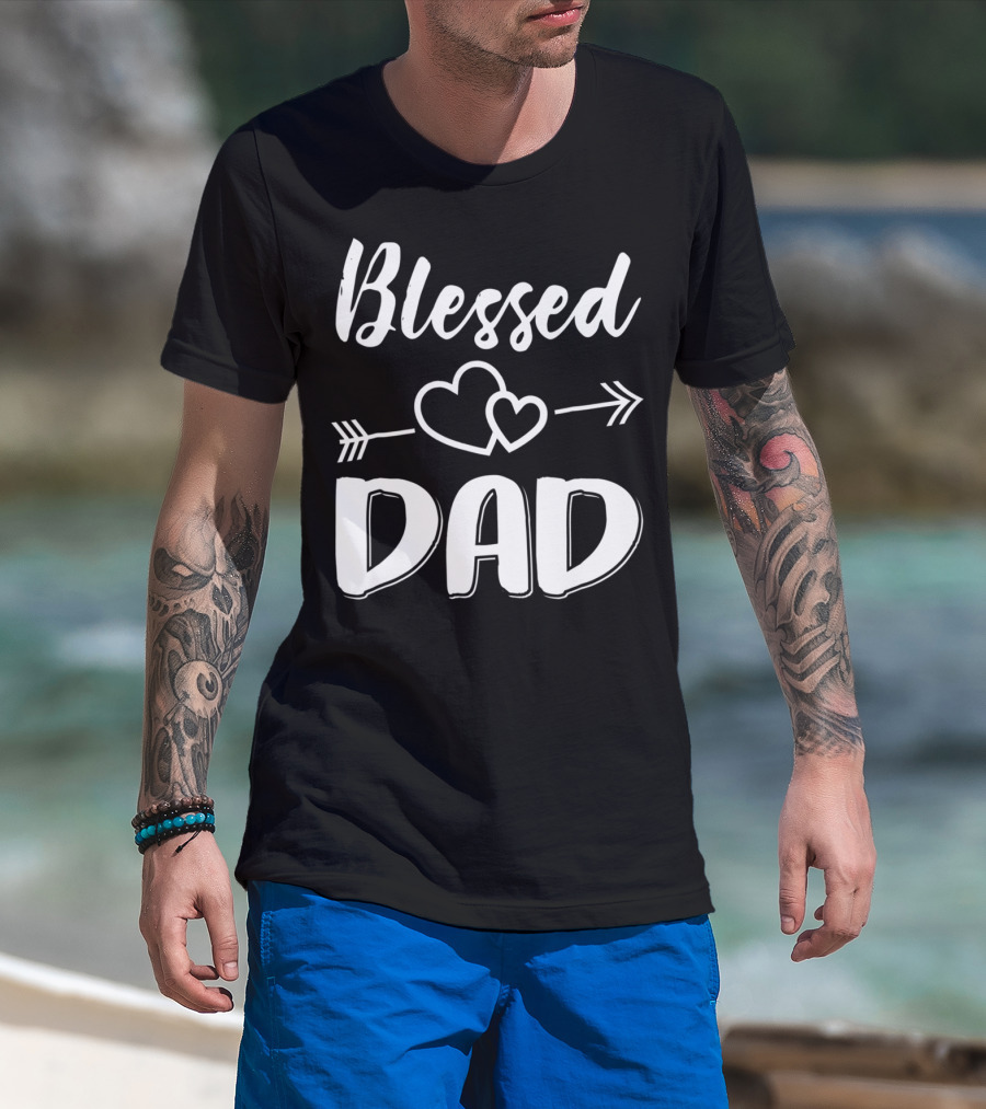 Blessed Dad Heart Arrow T-Shirt