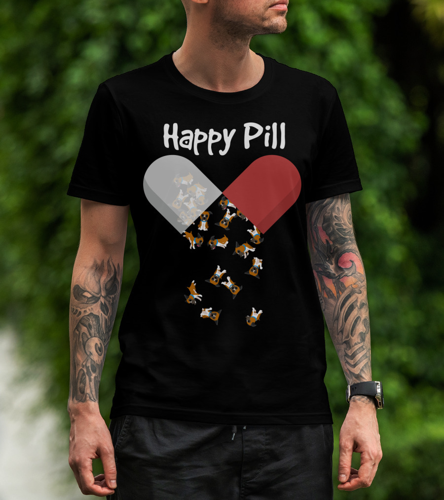 Happy Pill Boxer Dog Cute53 T-Shirt