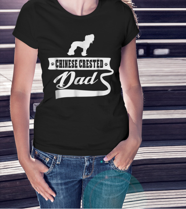 Chinese Crested Dog Dad Mens Animal Dogs T-Shirt