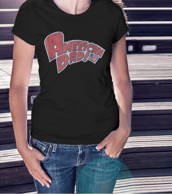 American Dad Vintage Logo With American Flag T-Shirt