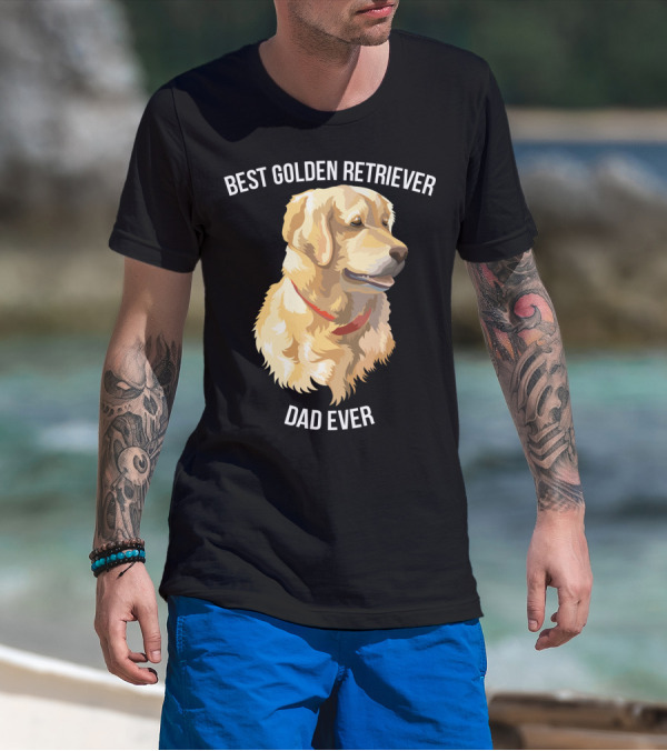 BEST GOLDEN RETRIEVER DAD EVER Retriever Dog Mens77 T-Shirt