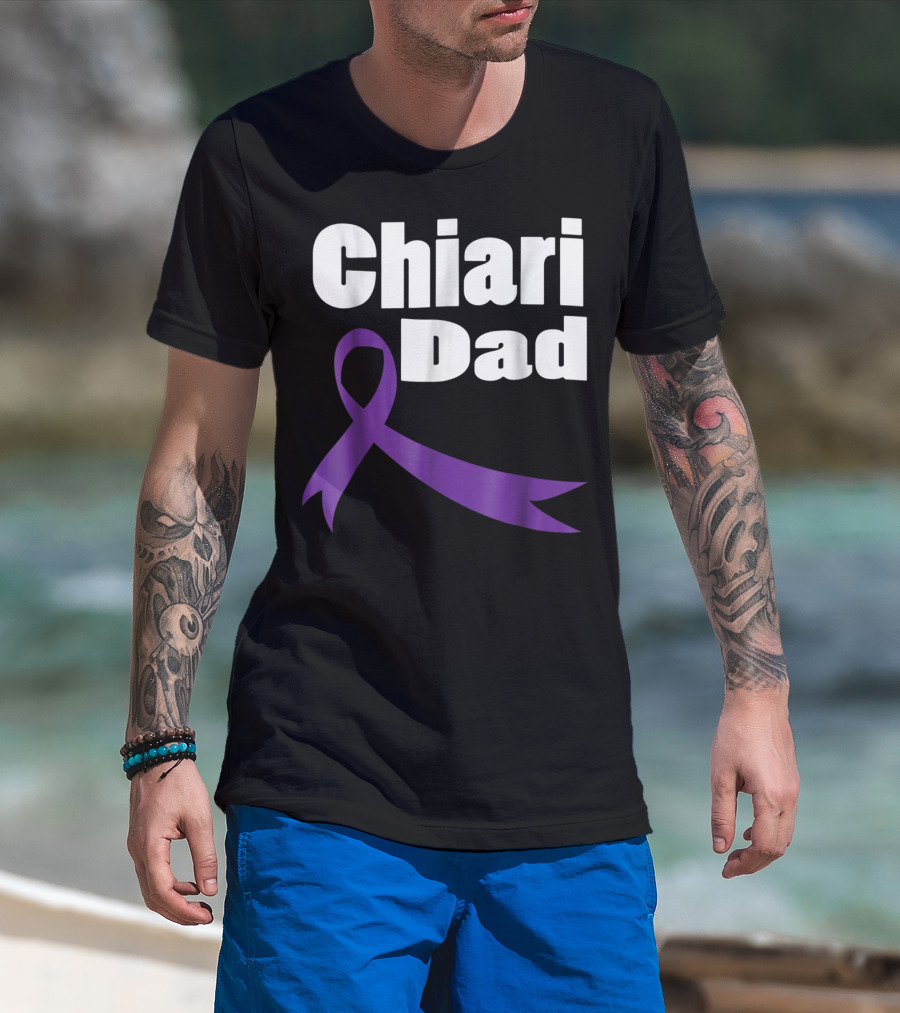 Chiari Malformation Dad Awareness Purple T-Shirt