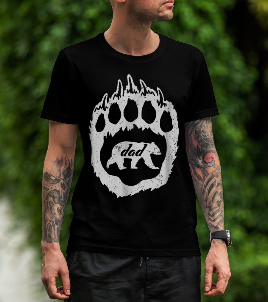 Dad Bear Paw52 Graphic With Bear T-Shirt
