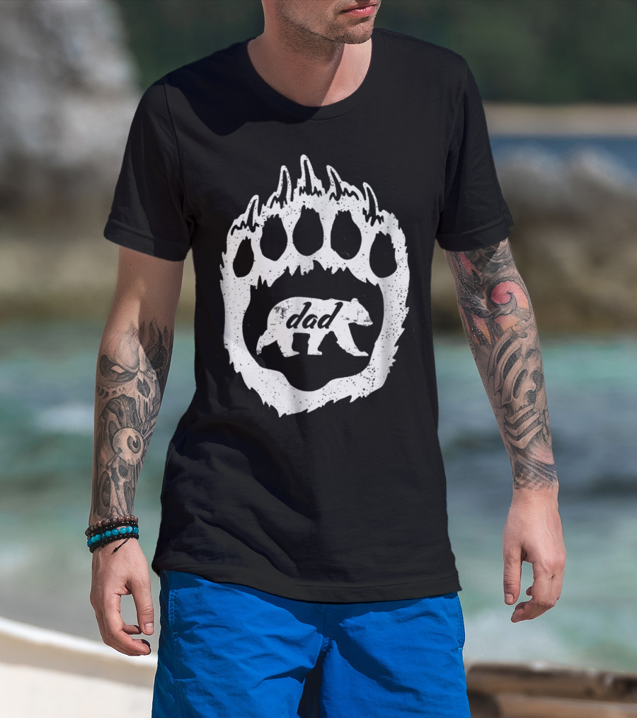 Dad Bear Paw52 Graphic With Bear T-Shirt