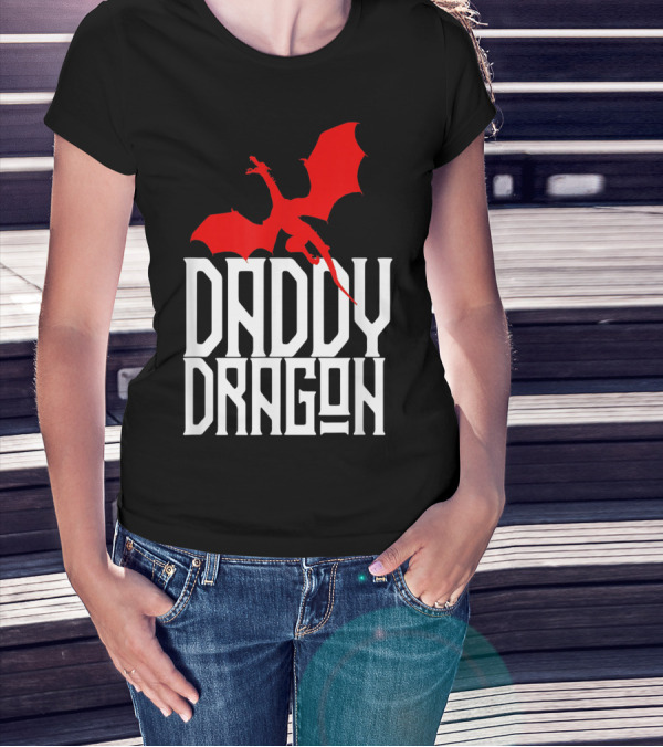 Daddy Dragon Red Matching Family Tribe Dad Father T-Shirt