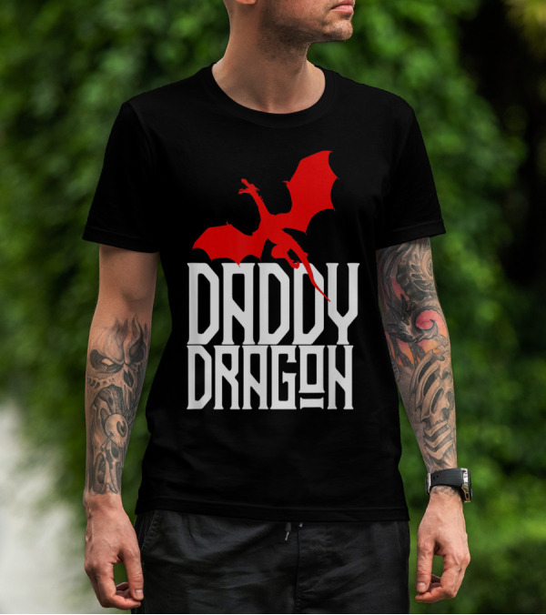 Daddy Dragon Red Matching Family Tribe Dad Father T-Shirt