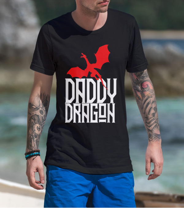 Daddy Dragon Red Matching Family Tribe Dad Father T-Shirt