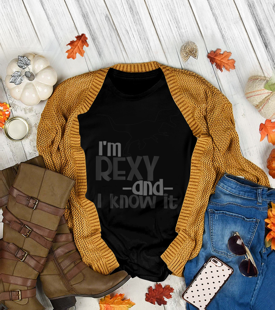 I'm Rexy And I Know It Dinosaur TRex Daddy Kids Dad Matching Son Daughter T-Shirt