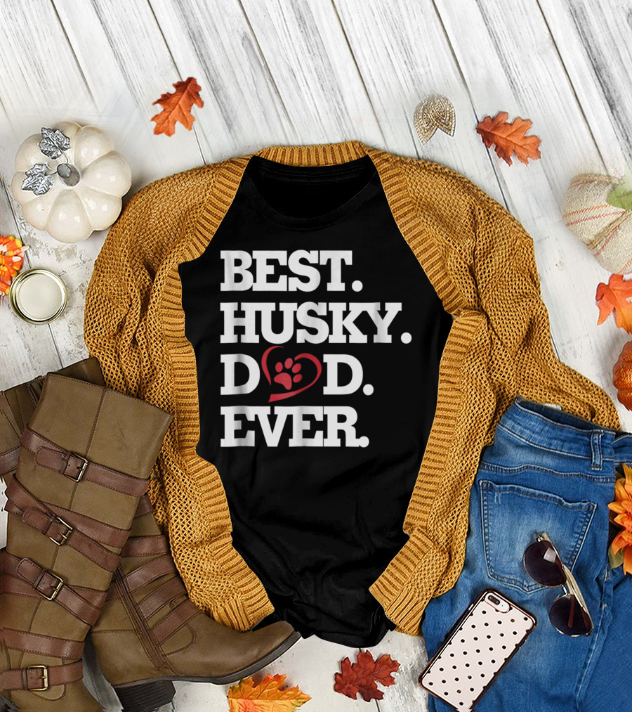 BEST HUSKY DAD EVER Dog Lover HUSKY27 T-Shirt