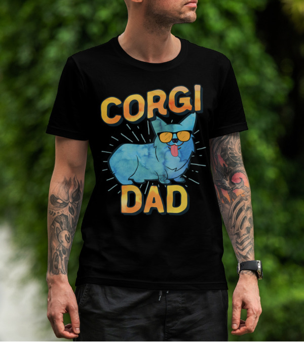 Corgi Dad Men Pembroke Welsh Corgi Sunglasses 85 T-Shirt