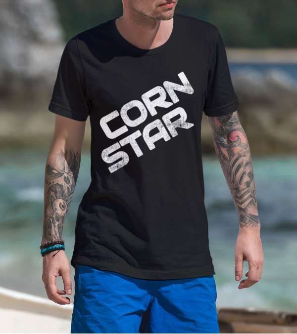 Corn Star Funny Dad Fathers Cornhole Bar Beer Toss Game T-Shirt