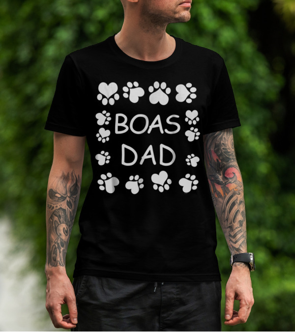 Boas Dad Paw Prints Christmas Birthday Lovers T-Shirt