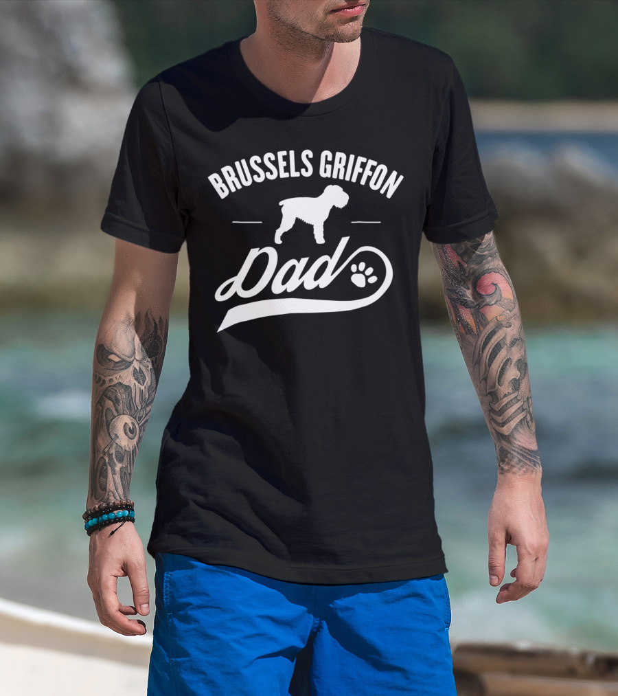 Brussels Griffon Dog Dad Paw Lover T-Shirt