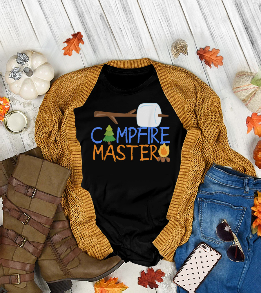 Campfire Master Dad Camping S'Mores Bonfire85 T-Shirt