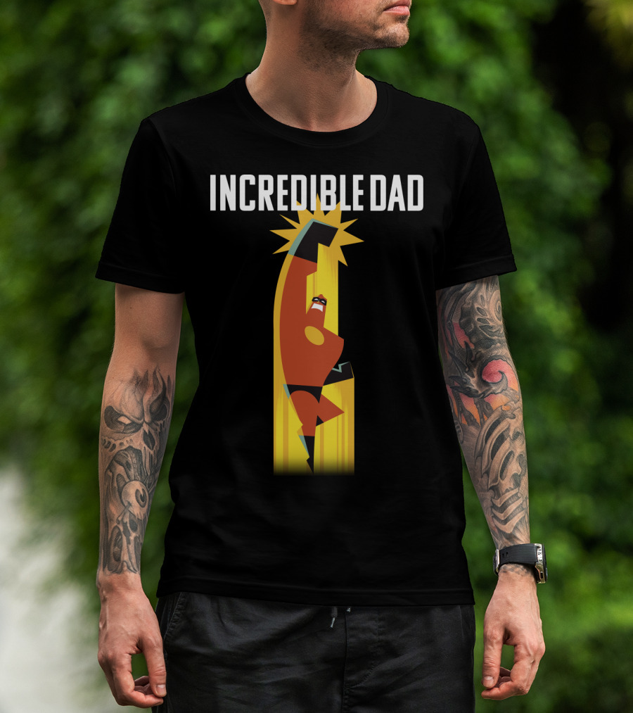 Incredible Dad Disney Pixar Incredibles 2 Dad Powers Superhero Action T-Shirt