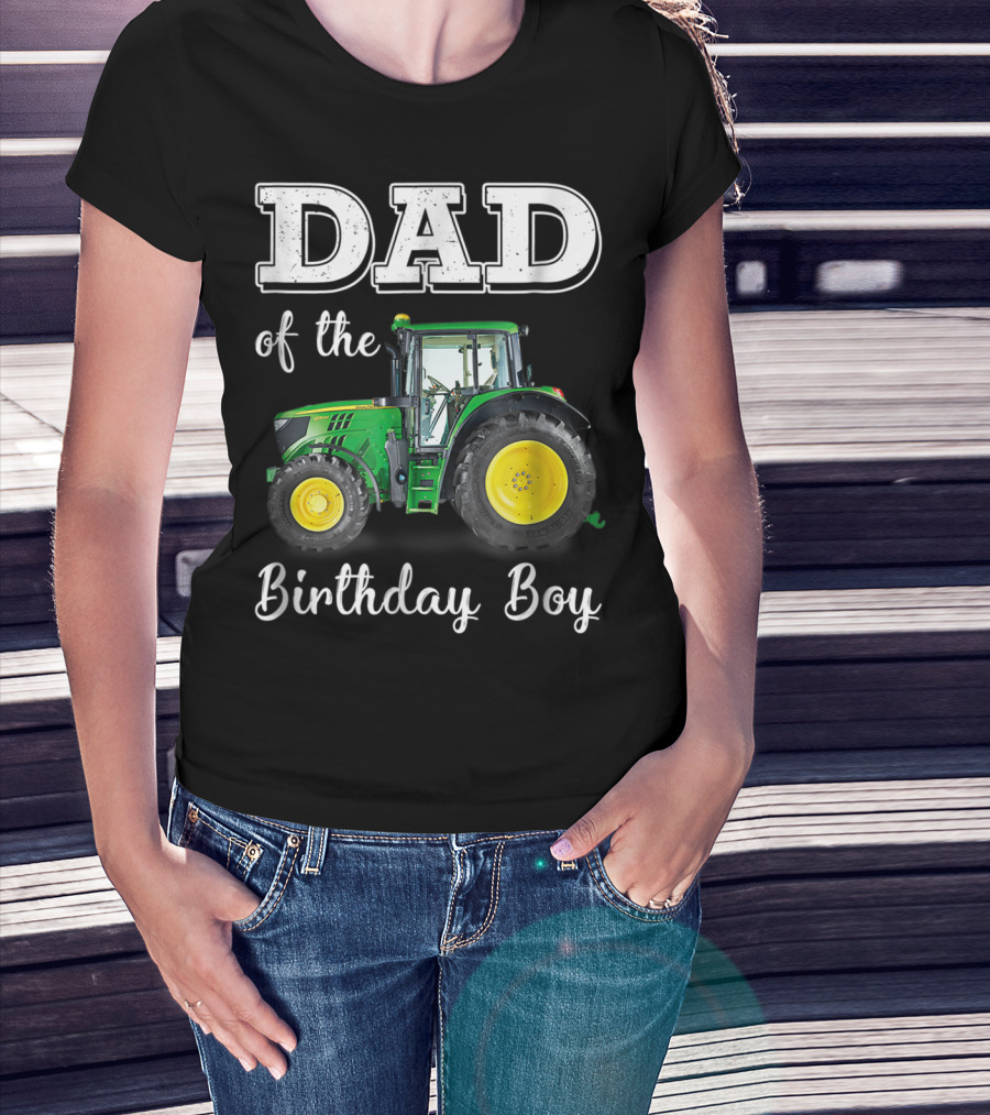 Dad Of The Birthday Boy Tractor T-Shirt